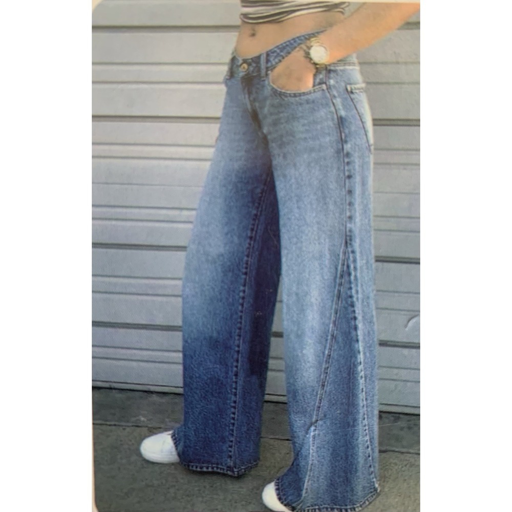 REWASH- NEW YORK • LOS ANGELES LOOSE WIDE LEG SZ-13/31 EFFORTLESS DENIM LOW RISE